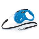 Flexi New Classic Cord Dog Lead, Blue 12kg - Small, 5m (16ft)