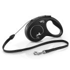 Flexi New Classic Cord Dog Lead, Black 12kg - Small, 5m (16ft)