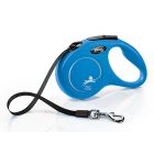 Flexi New Classic Tape Dog Lead, Blue 15kg - Small, 5m (16ft)