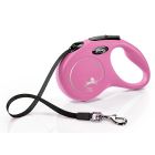 Flexi New Classic Tape Dog Lead, Pink 15kg - Small, 5m (16ft)