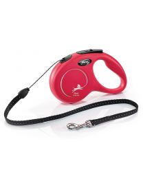 Flexi New Classic Cord Dog Lead, Red 12kg - Small, 5m (16ft)