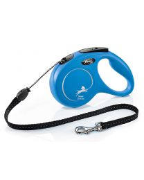 Flexi New Classic Cord Dog Lead, Blue 20kg - Medium, 5m (16ft)