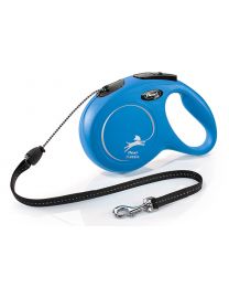 Flexi New Classic Cord Dog Lead, Blue 20kg - Medium, 8m (26ft)