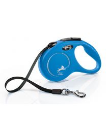 Flexi New Classic Tape Dog Lead, Blue 15kg - Small, 5m (16ft)