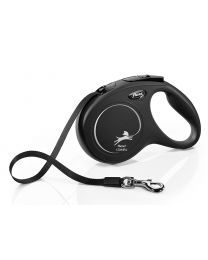 Flexi New Classic Tape Dog Lead, Black 25kg - Medium, 5m (16ft)