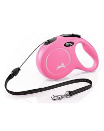 Flexi New Classic Cord Dog Lead, Pink 20kg - Medium, 8m (26ft)