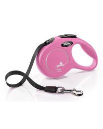 Flexi New Classic Tape Dog Lead, Pink 12kg - Extra Small, 3m (10ft)