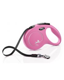 Flexi New Classic Tape Dog Lead, Pink 25kg - Medium, 5m (16ft)