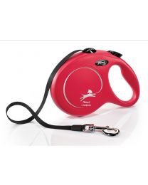 Flexi New Classic Tape Dog Lead, Red 50kg - Large, 8m (26ft)